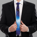 Dark Blue Galaxy Space Print Necktie