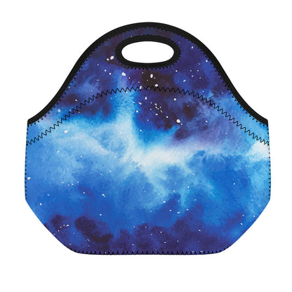 Dark Blue Galaxy Space Print Neoprene Lunch Bag