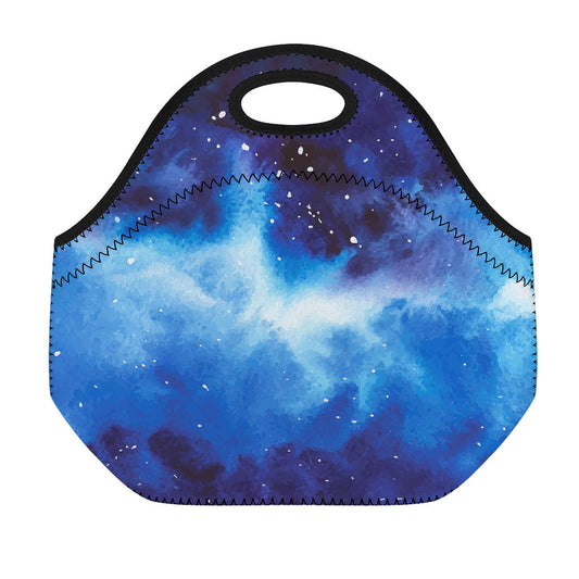 Dark Blue Galaxy Space Print Neoprene Lunch Bag