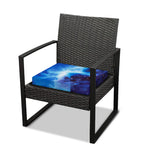 Dark Blue Galaxy Space Print Outdoor Seat Cushion Cover