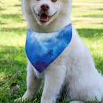 Dark Blue Galaxy Space Print Over The Collar Dog Bandana