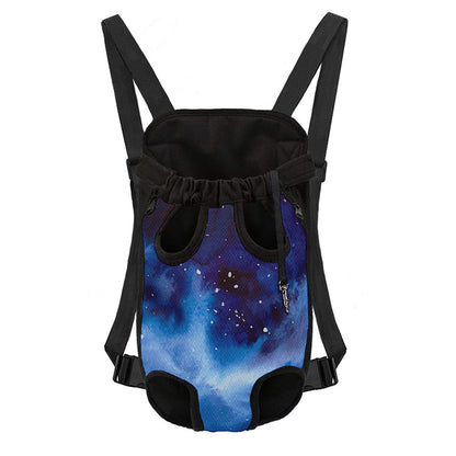 Dark Blue Galaxy Space Print Pet Carrier Backpack