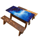 Dark Blue Galaxy Space Print Picnic Table Cover