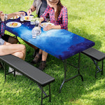 Dark Blue Galaxy Space Print Picnic Table Cover