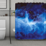 Dark Blue Galaxy Space Print Polyester Shower Curtain