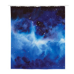 Dark Blue Galaxy Space Print Polyester Shower Curtain