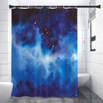 Dark Blue Galaxy Space Print Premium Shower Curtain