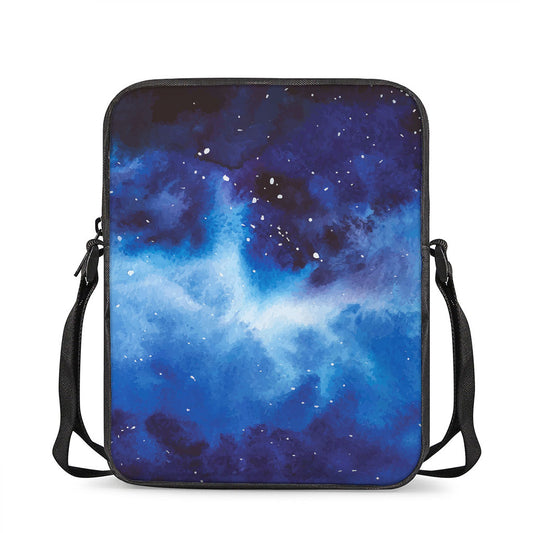 Dark Blue Galaxy Space Print Rectangular Crossbody Bag