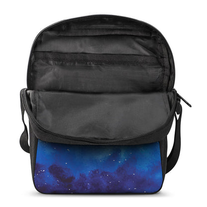 Dark Blue Galaxy Space Print Rectangular Crossbody Bag