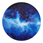 Dark Blue Galaxy Space Print Round Blanket