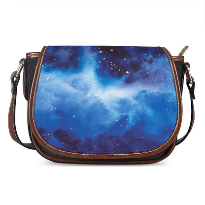Dark Blue Galaxy Space Print Saddle Bag