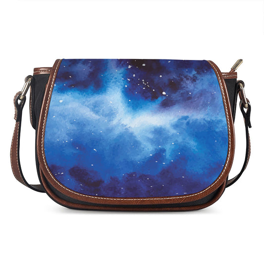 Dark Blue Galaxy Space Print Saddle Bag