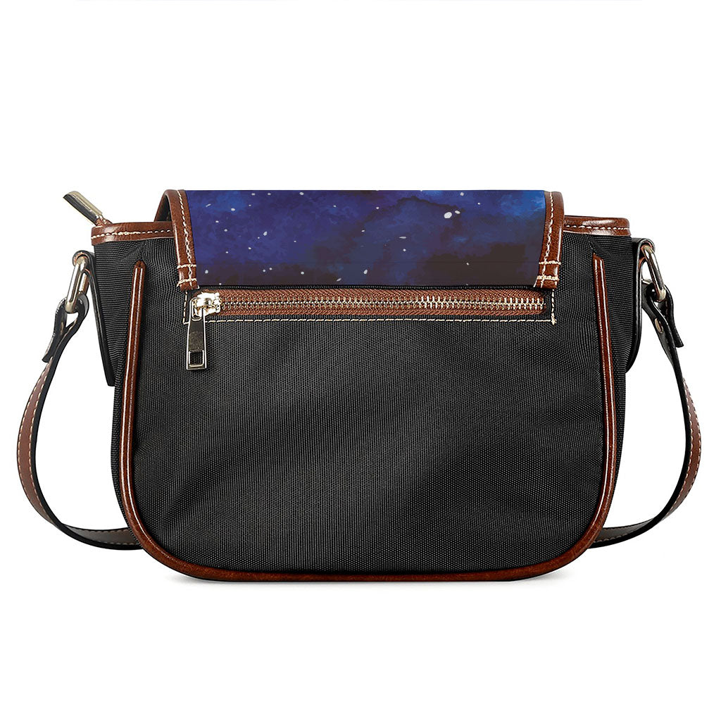 Dark Blue Galaxy Space Print Saddle Bag