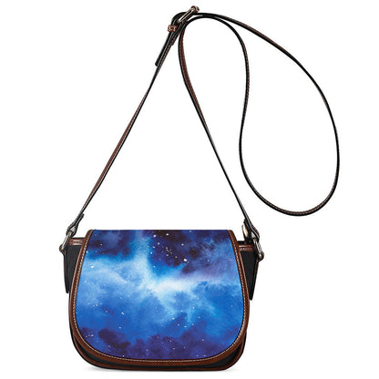 Dark Blue Galaxy Space Print Saddle Bag