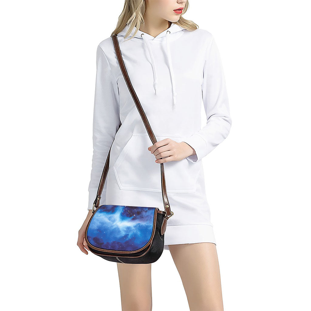 Dark Blue Galaxy Space Print Saddle Bag