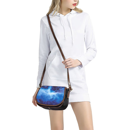 Dark Blue Galaxy Space Print Saddle Bag