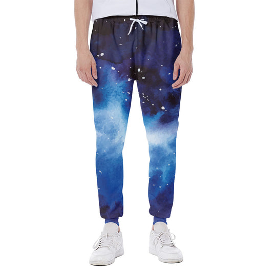 Dark Blue Galaxy Space Print Scuba Joggers