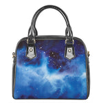 Dark Blue Galaxy Space Print Shoulder Handbag