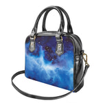 Dark Blue Galaxy Space Print Shoulder Handbag