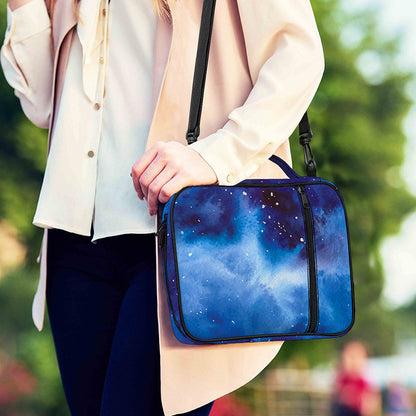 Dark Blue Galaxy Space Print Shoulder Strap Bible Bag
