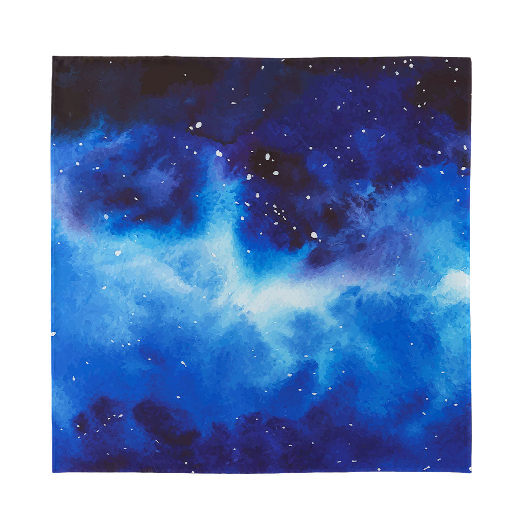 Dark Blue Galaxy Space Print Silk Bandana