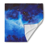 Dark Blue Galaxy Space Print Silk Bandana