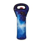 Dark Blue Galaxy Space Print Single Neoprene Wine Tote