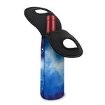 Dark Blue Galaxy Space Print Single Neoprene Wine Tote