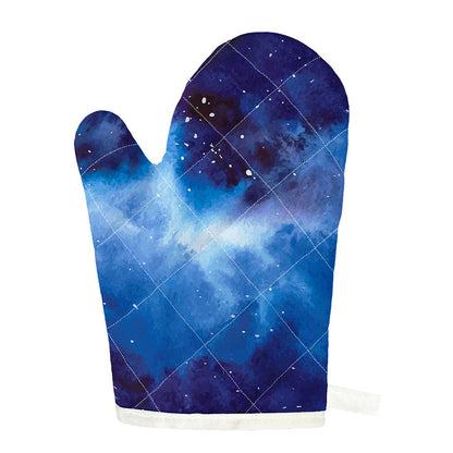 Dark Blue Galaxy Space Print Single Oven Mitt