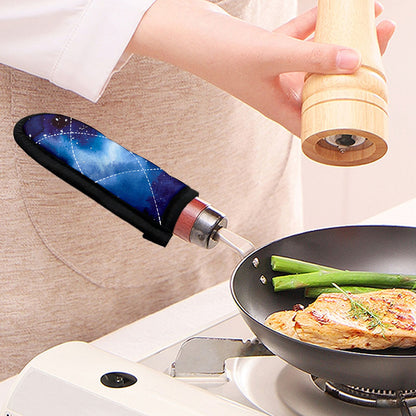 Dark Blue Galaxy Space Print Skillet Handle Cover