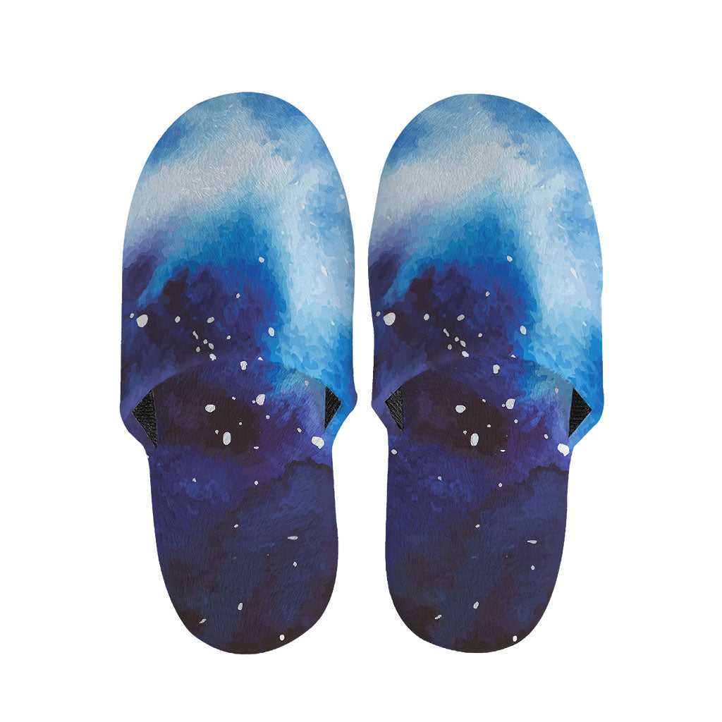 Dark Blue Galaxy Space Print Slippers