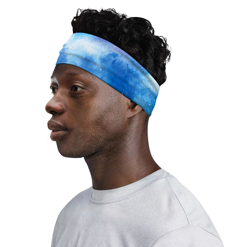 Dark Blue Galaxy Space Print Sports Headband