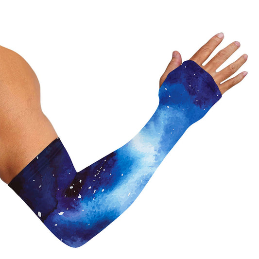 Dark Blue Galaxy Space Print Sun Protection Arm Sleeves