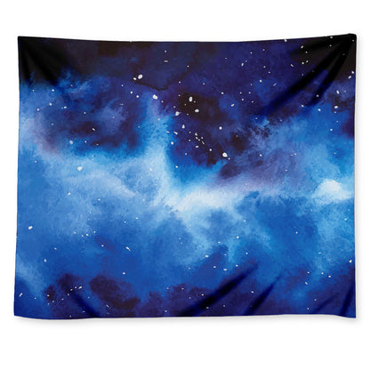 Dark Blue Galaxy Space Print Tapestry