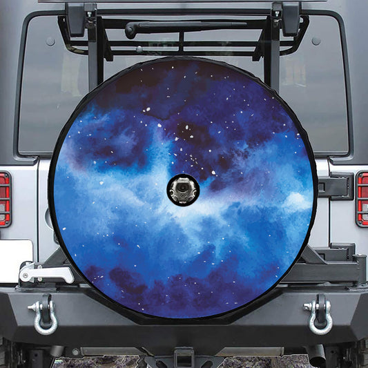 Dark Blue Galaxy Space Print Tire Cover With Camera Hole