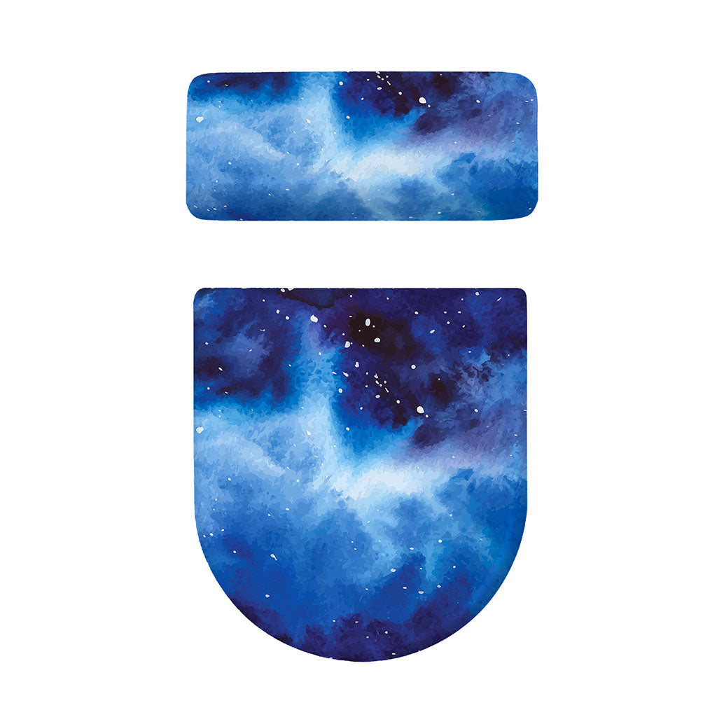 Dark Blue Galaxy Space Print Toilet Lid And Tank Cover Set