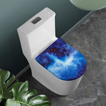 Dark Blue Galaxy Space Print Toilet Lid Cover