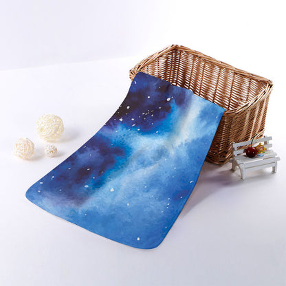 Dark Blue Galaxy Space Print Towel