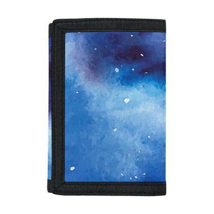 Dark Blue Galaxy Space Print Trifold Wallet