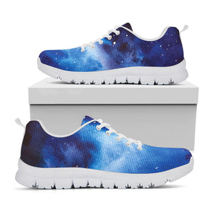 Dark Blue Galaxy Space Print White Running Shoes