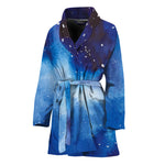 Dark Blue Galaxy Space Print Women's Bathrobe