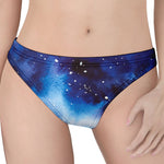 Dark Blue Galaxy Space Print Women's Thong