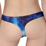 Dark Blue Galaxy Space Print Women's Thong