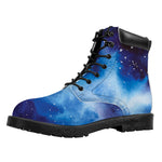 Dark Blue Galaxy Space Print Work Boots