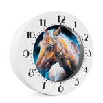 Dark Blue Horse Painting Print Alarm Clock