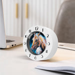 Dark Blue Horse Painting Print Alarm Clock