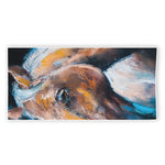 Dark Blue Horse Painting Print Beach Towel