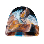 Dark Blue Horse Painting Print Beanie