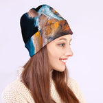 Dark Blue Horse Painting Print Beanie