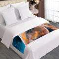 Dark Blue Horse Painting Print Bed Runner